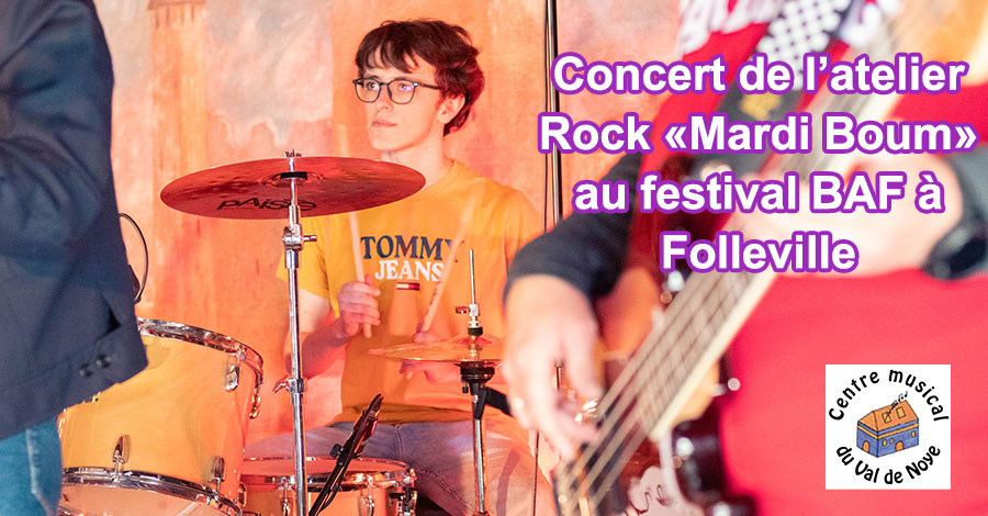 Concert de notre atelier Rock Mardi Boum au BAF à Folleville – Juin 2024